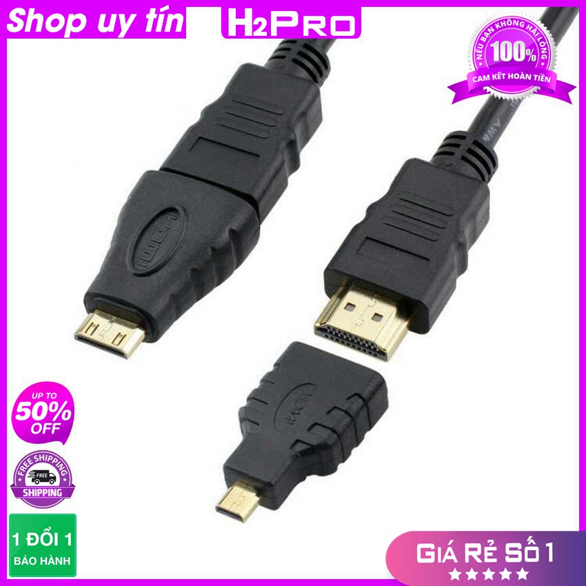 [RẺ VÔ ĐỊCH] BỘ CHUYỂN TÍN HIỆU CỔNG HDMI 3 TRONG 1 CHO ĐẦU CHUẨN HDTV, HDMI sang mini HDMI và micro HDMI
