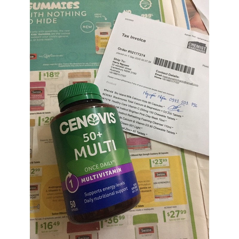 VIÊN UỐNG BỔ SUNG VITAMIN CHO NGƯƠIF LỚN TRÊN 50 TUỔI Cenovis 50+ Multi 50 viên | Thế Giới Skin Care