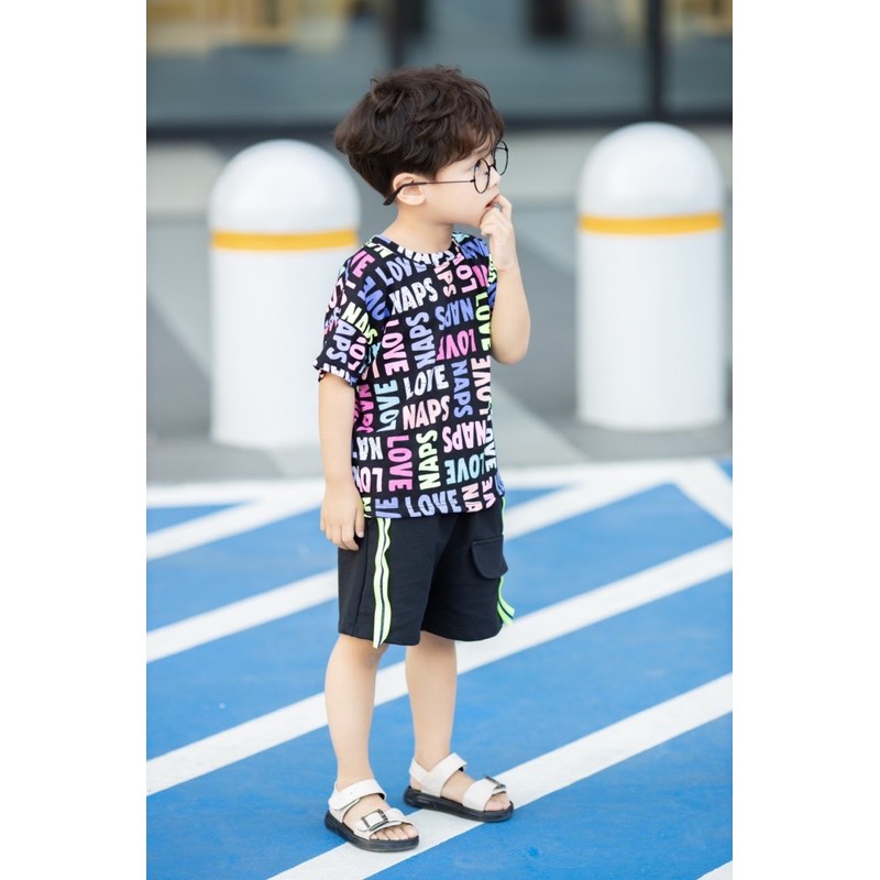 Set cotton chữ bé trai