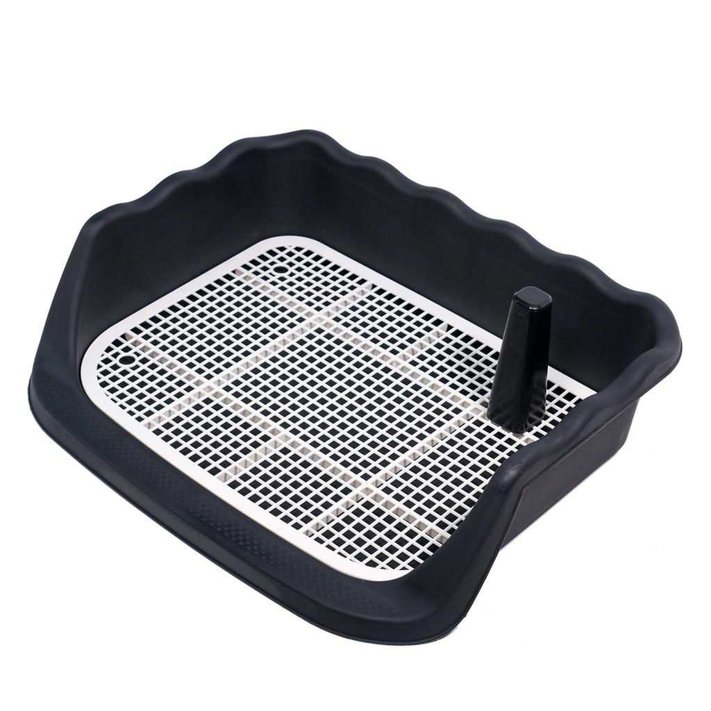 Khay vệ sinh cho chó đực cái thành cao lượn sóng có cột 50x40cm PetX