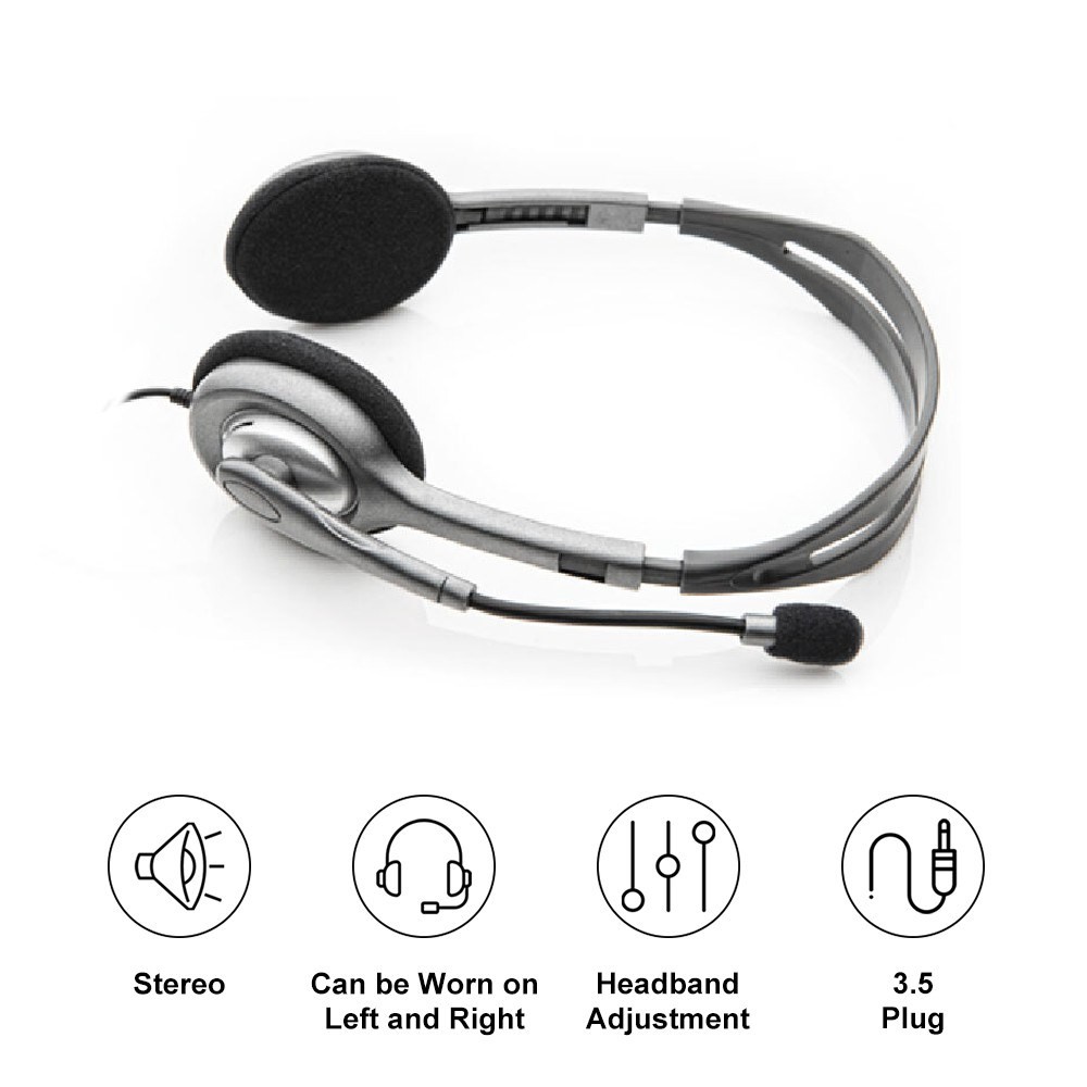 Tai Nghe Logitech H110 H111 Có Dây Chuẩn 3.5mm Âm Thanh Sống Động | BigBuy360 - bigbuy360.vn