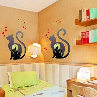 Miếng Dán Tường Dạ Quang Trang Trí Hình Mèo