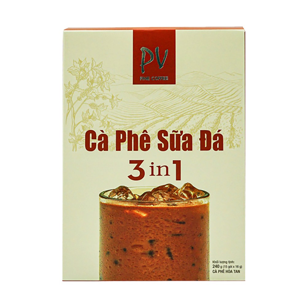 Cà Phê Hoà Tan - Cà Phê Sữa Đá 3 in 1 - 15 gói x 16g - Phương Vy Coffee