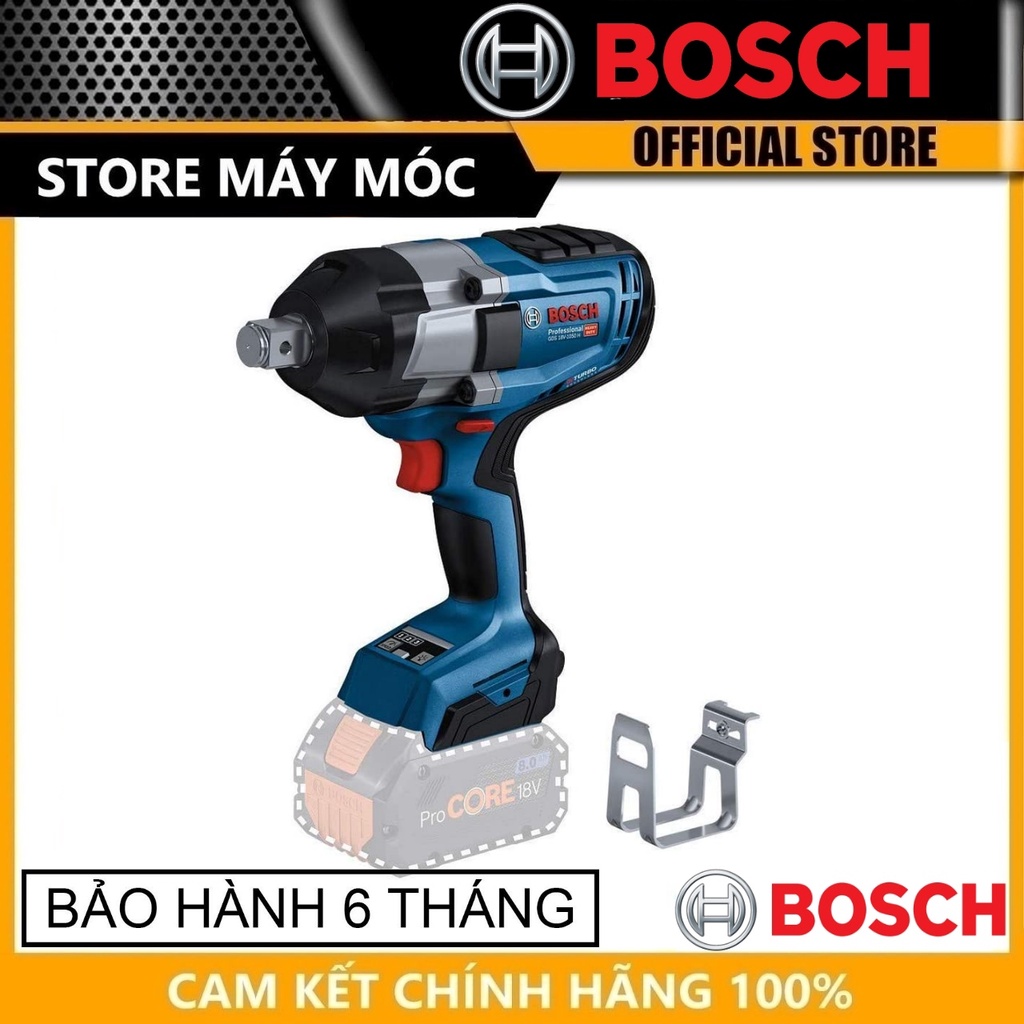 Máy Siết Ốc Bulong Bosch GDS 18V-1050 H - Dụng Pin 18V, Lực Siết 1050Nm, Đầu 3/4"