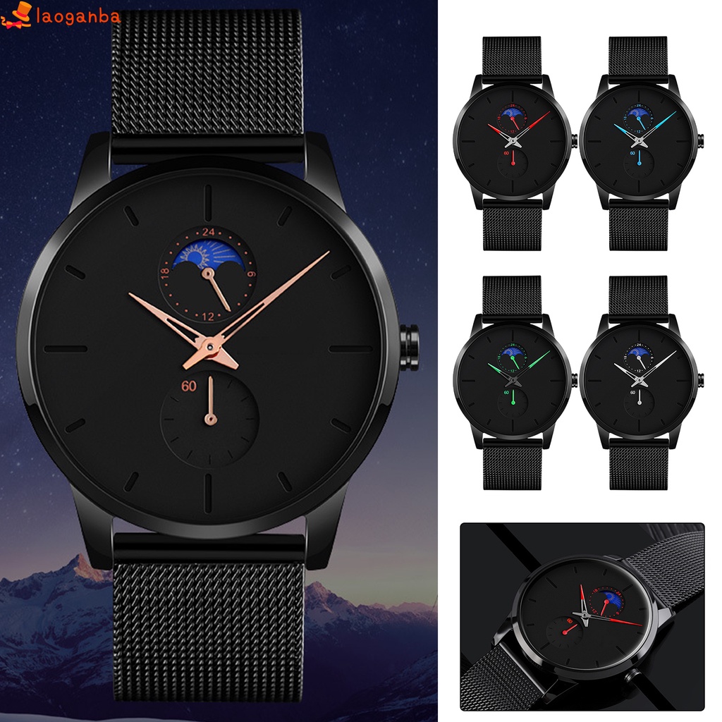 Đồng Hồ Đeo Tay Mặt Tròn Dây Inox Chống Nước Thời Trang Cho Nam