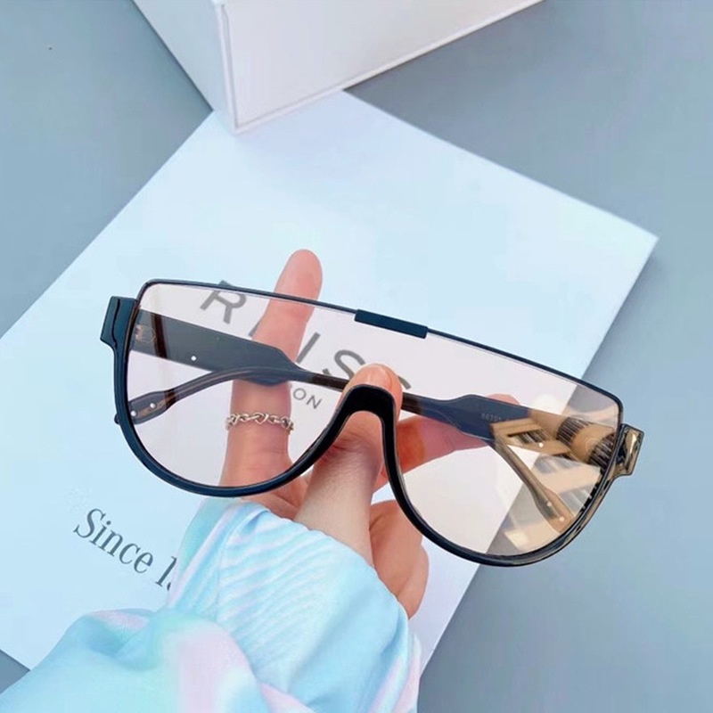 (YUZHU) Kính Chống Nắng Nửa Gọng Ngoại Cỡ Chống Ánh Sáng Xanh Thời Trang Phương Tây