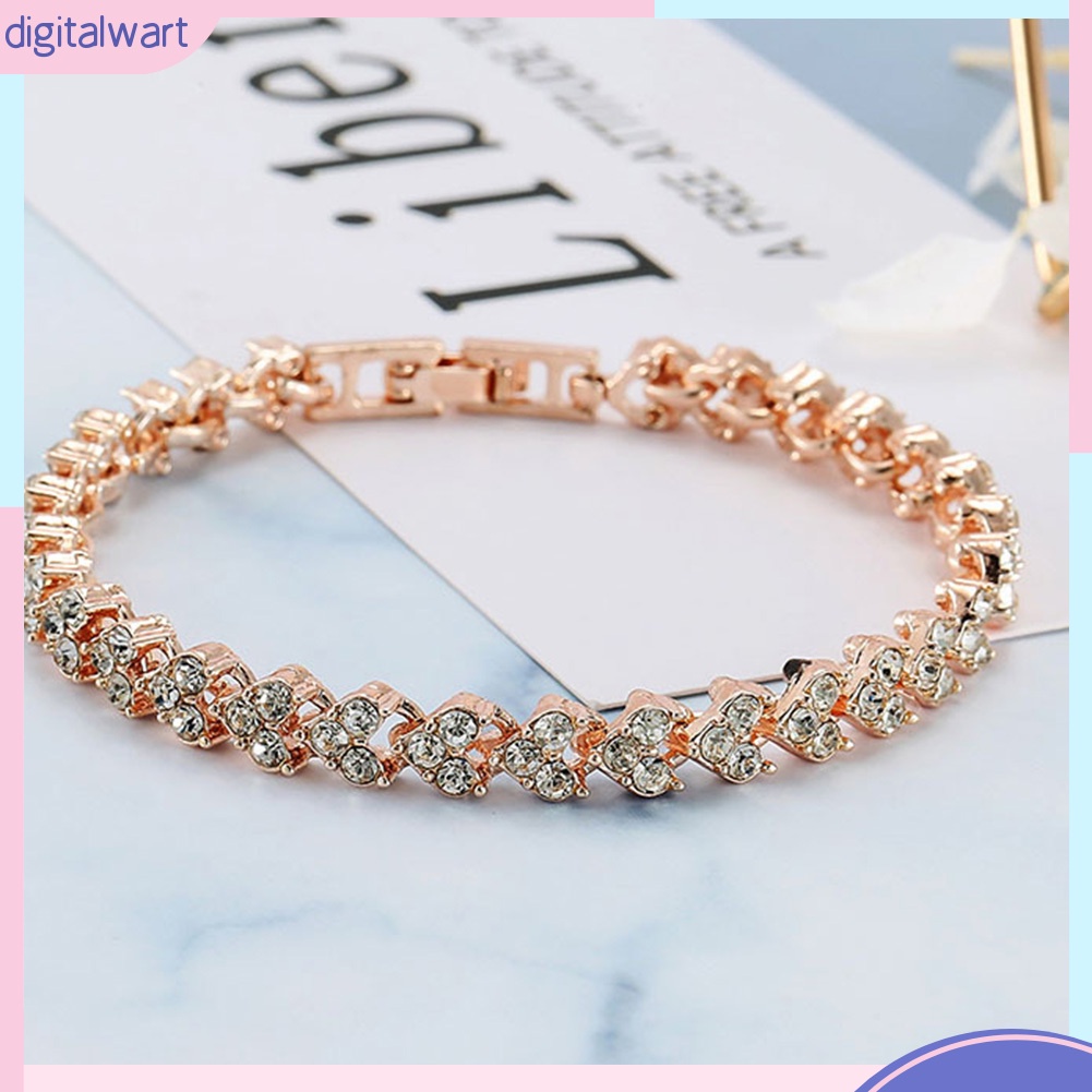 Vòng Tay Đính Đá Kiểu Dáng Đơn Giản Thanh Lịch Cho Nữ
