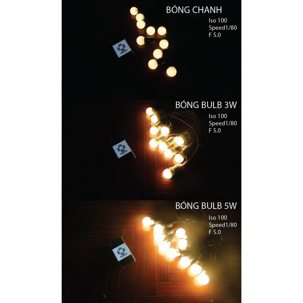 Bộ dây treo kín nước dài 10m 19 đui kèm Đủ các loại bóng - Đèn trang trí  ngoài trời đui E27  Bảo hành 12 tháng