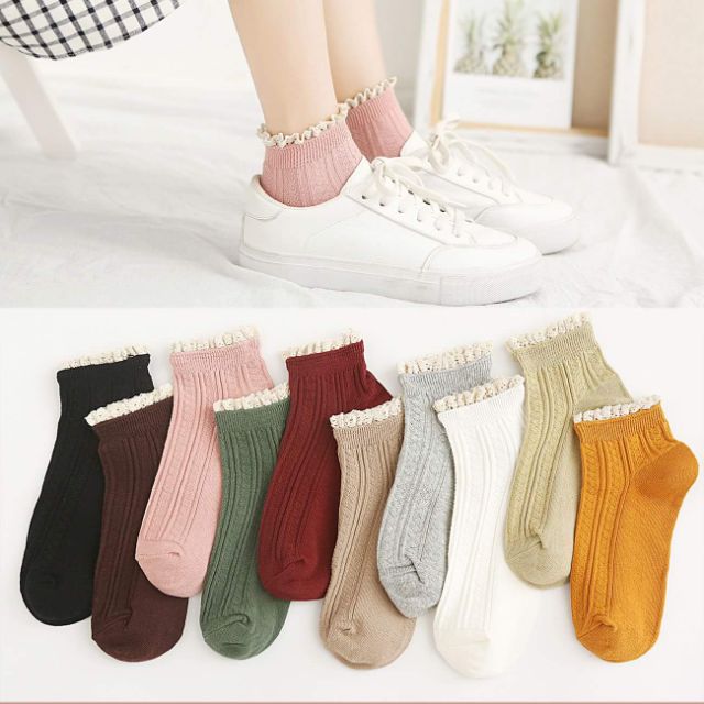 [MUST HAVE] - Vớ bèo ren cổ chân - tất Ulzzang nữ.