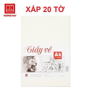 Tập 20 tờ giấy sần, giấy vẽ a3, a4 Hồng Hà
