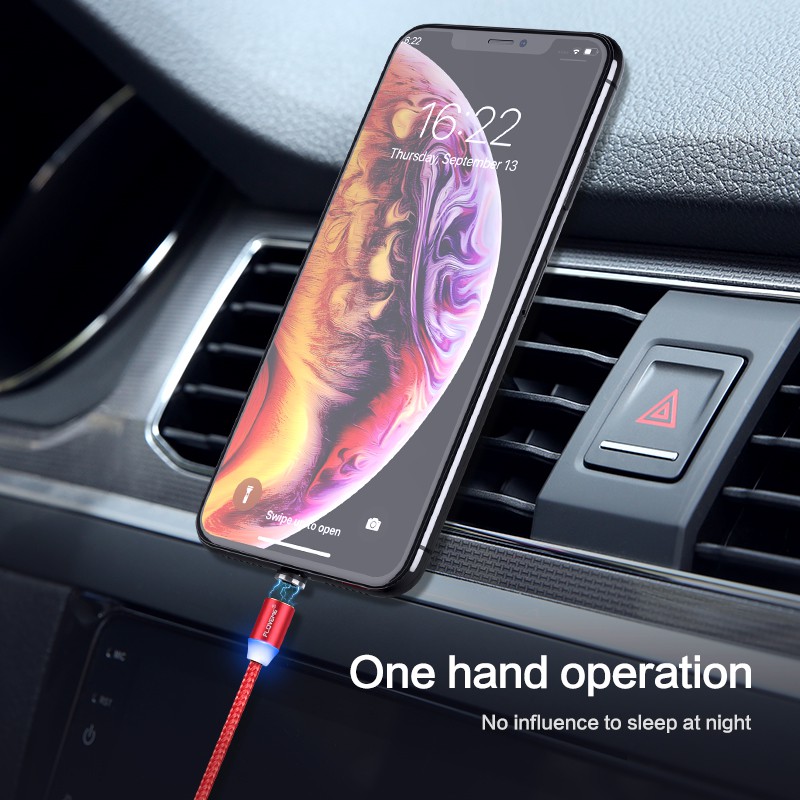 Dây cáp sạc nhanh đầu nam châm Type-C Micro USB dài 2M tiện dụng