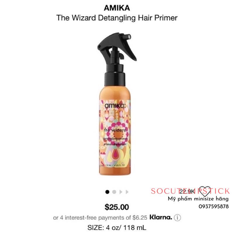 Xịt dưỡng tóc Amika The Wizard Detangling Primer 30ml (unbox)