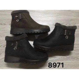 Bốt nỉ cổ lông gót bệt
