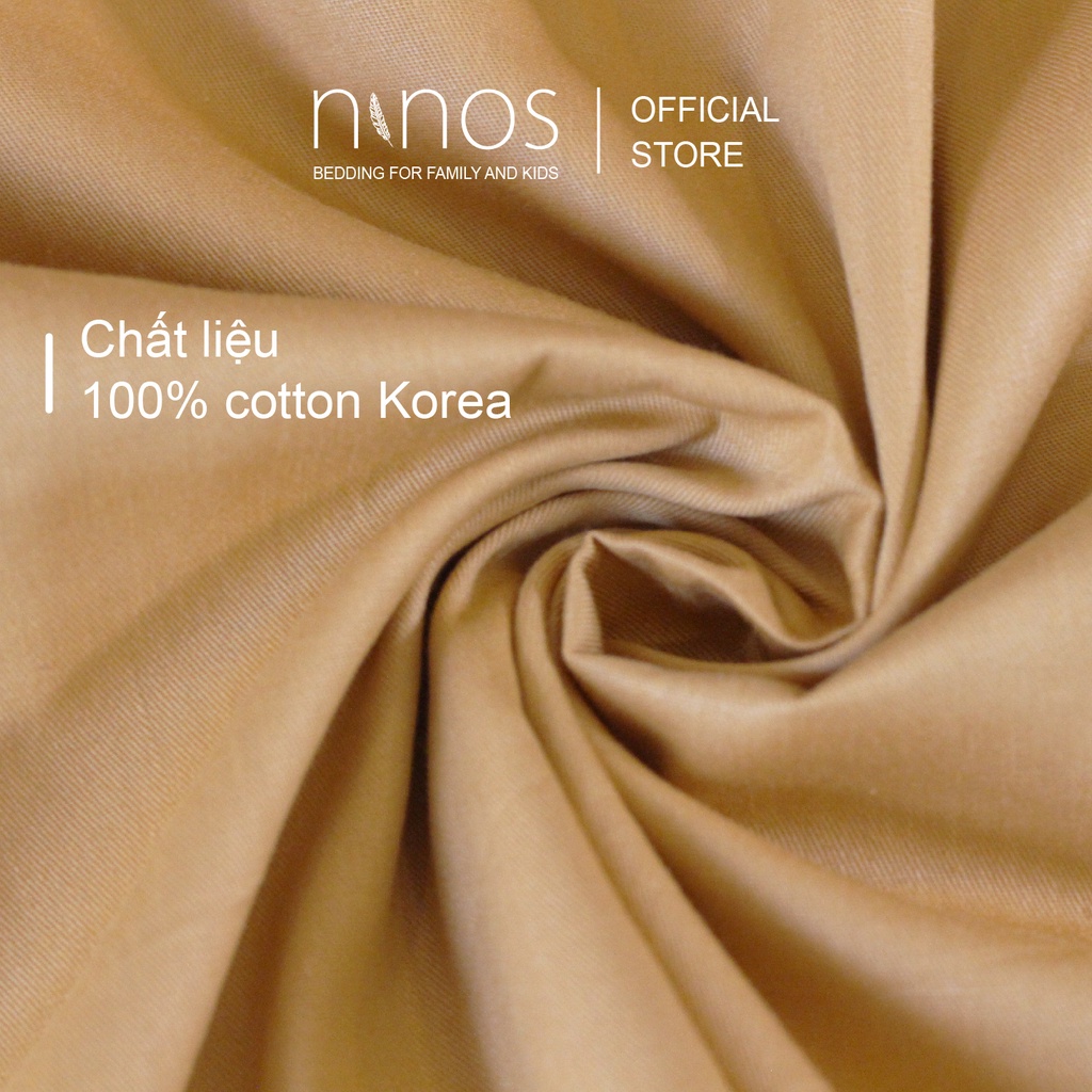 Vỏ gối nằm vải cotton Ninos 45x65 50x70 cm màu trơn cao cấp, áo gối thoáng mát mềm mại
