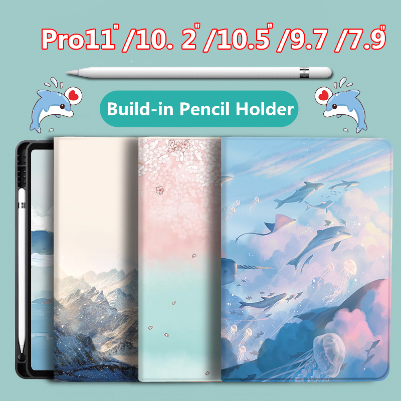Bao Da Máy Tính Bảng Tự Động Tắt / Mở Cho ipad 7th 8th 9th 10.2 air3 2018 5 / 6 9.7-inch 10.5-inch 10.2 Mini 5 air2 air1