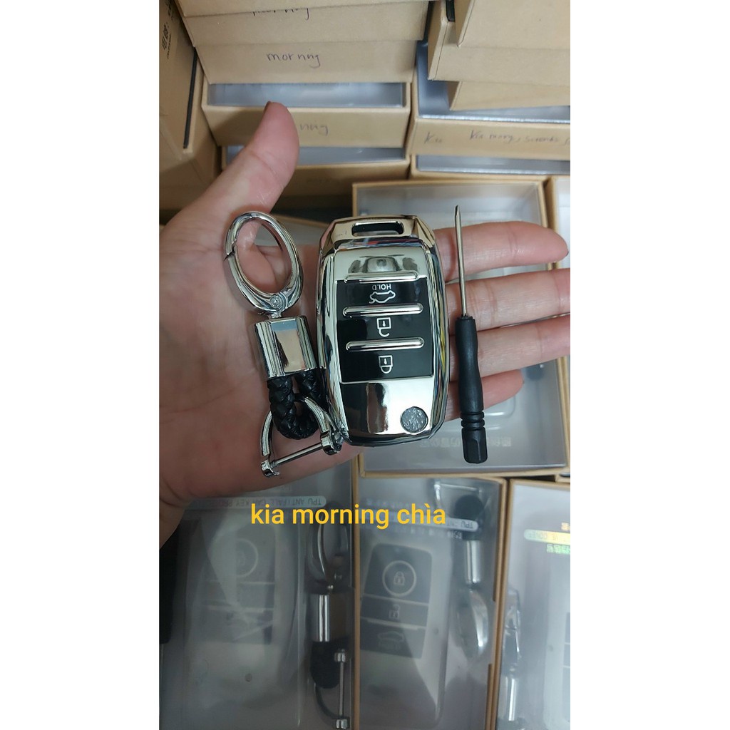 Ốp Chia Khóa Tráng Gương Xe Kia k3, Cerato, Sorento, Seltos, Soluto.. kèm móc treo