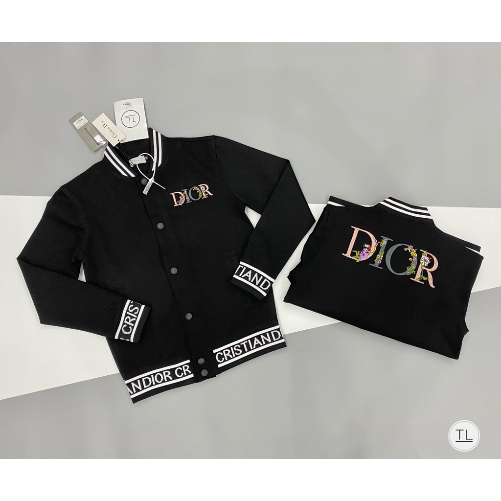 Áo Khoác Bomber 🔰 Áo bomber Dior thêu chữ Nam Nữ hàng siêu đẹp