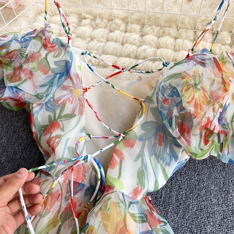 Đầm maxi xoè hoa tiểu thư🌷