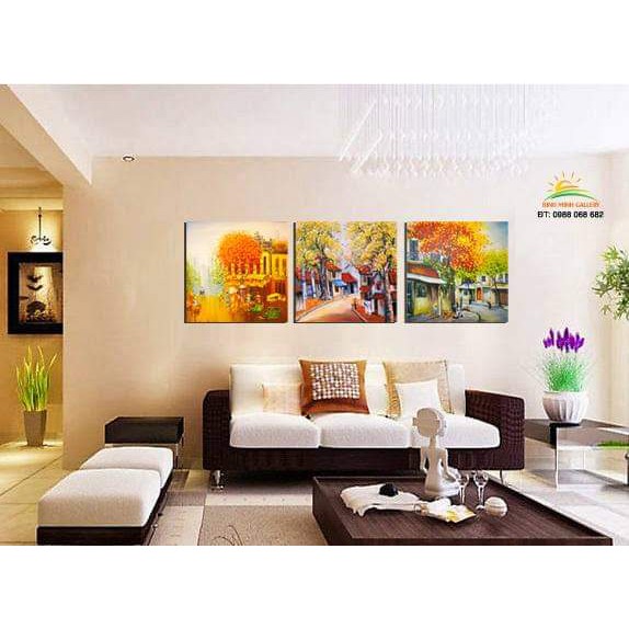 Tranh phố cổ Hà Nội, tranh treo tường, quán cà fe,..