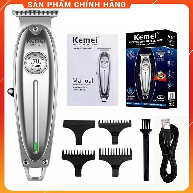 Tông Đơ Bấm Viền Kemei 1949, 70 Năm - Đã Mài Chuốt Lưỡi - Cao Cấp Chuyên Nghiệp  - Bảo Hành 12 Tháng - Lỗi 1 Đổi 1