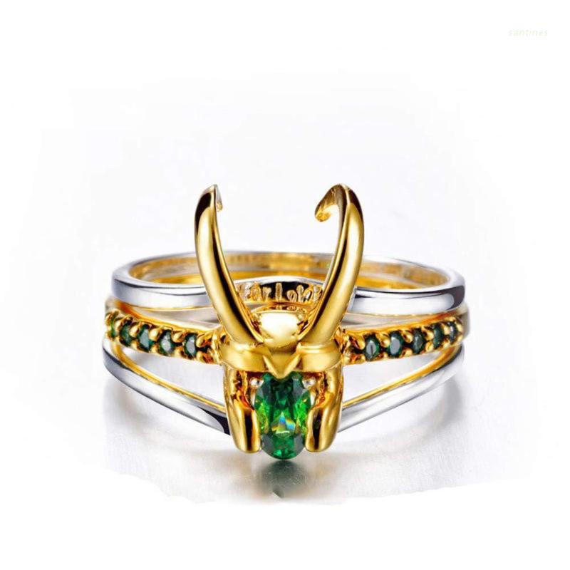 Set 3 nhẫn hợp kim mạ vàng/bạc 22mm hình nón bảo hiểm Thor Loki cho nam và nữ