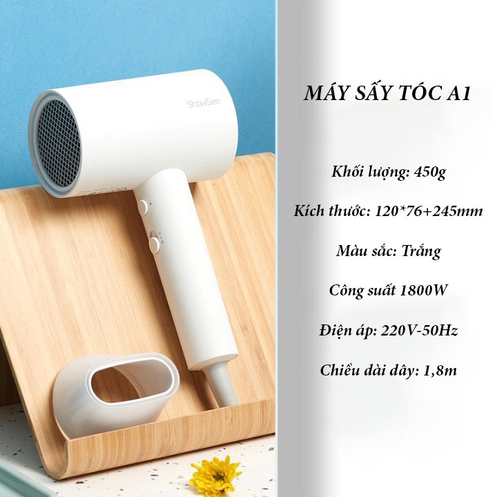 Máy sấy tóc Xiaomi Showsee A1, A4, A5 công suất 1800W bảo vệ và nuôi dưỡng tóc - Máy sấy tóc chống xù rối, khô tóc vt183