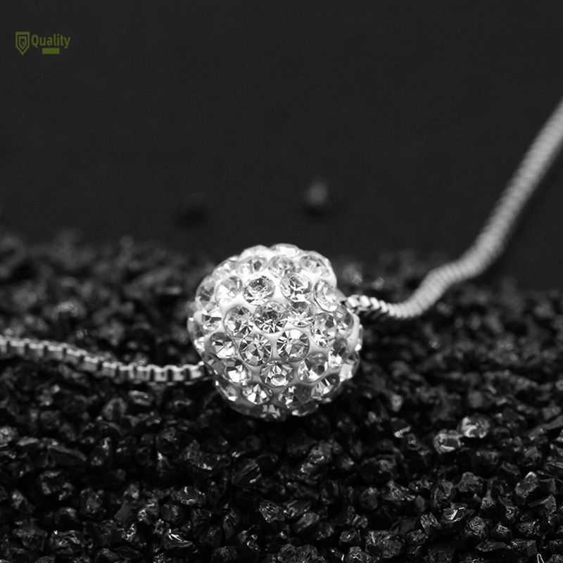 Dây Chuyền Mặt Hình Quả Cầu Đính Kim Cương Giả Thời Trang Cho Nữ