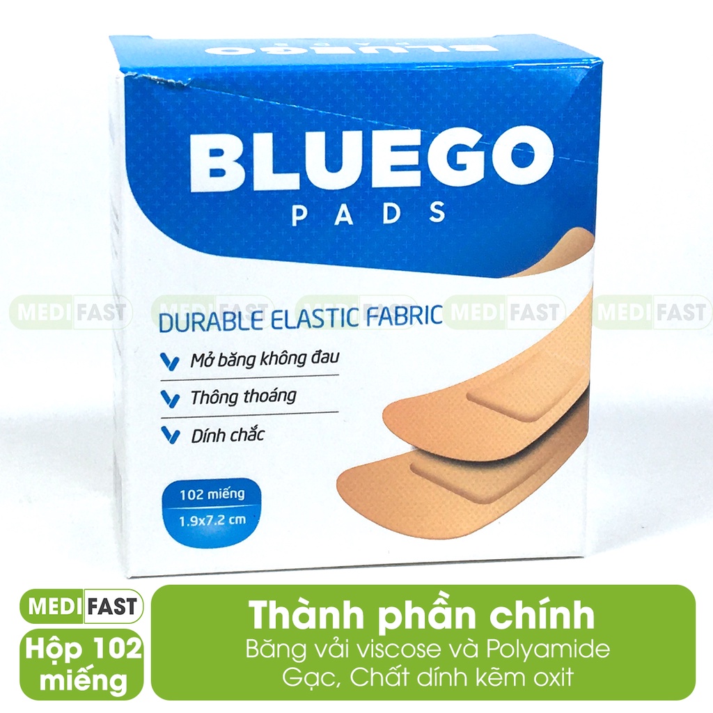 Băng vết thương cá nhân Bluego - Băng y tế tiện dụng, sơ cứu vết thương nhỏ đứt tay, trầy xước, mụn nhọt, rách da