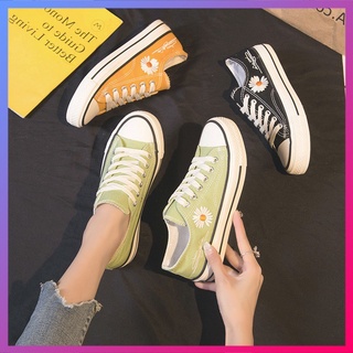 [Bán giải phóng mặt bằng]Giày thể thao nữ canvas kiểu,💥Classic thêu hoa cúc nhí💥（2218）