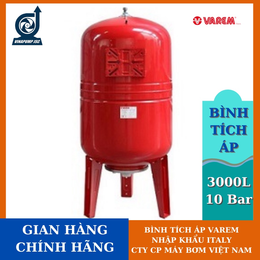 Bình tích áp VAREM MAXIVAREM LS 3000L 10Bar Code S3N30L61CS000000