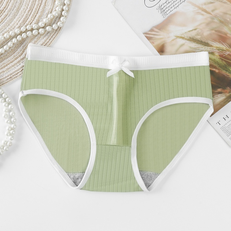 Set 10 Quần lót nữ cotton kháng khuẩn phong cách Nhật Bản đính nơ xinh xắn dễ thương  - QLN108