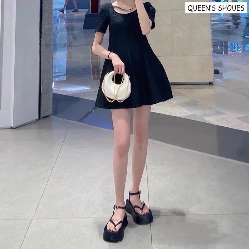 Sandal xuồng xỏ ngón dây xích đính cườm CNK xuất Full box MS-2937