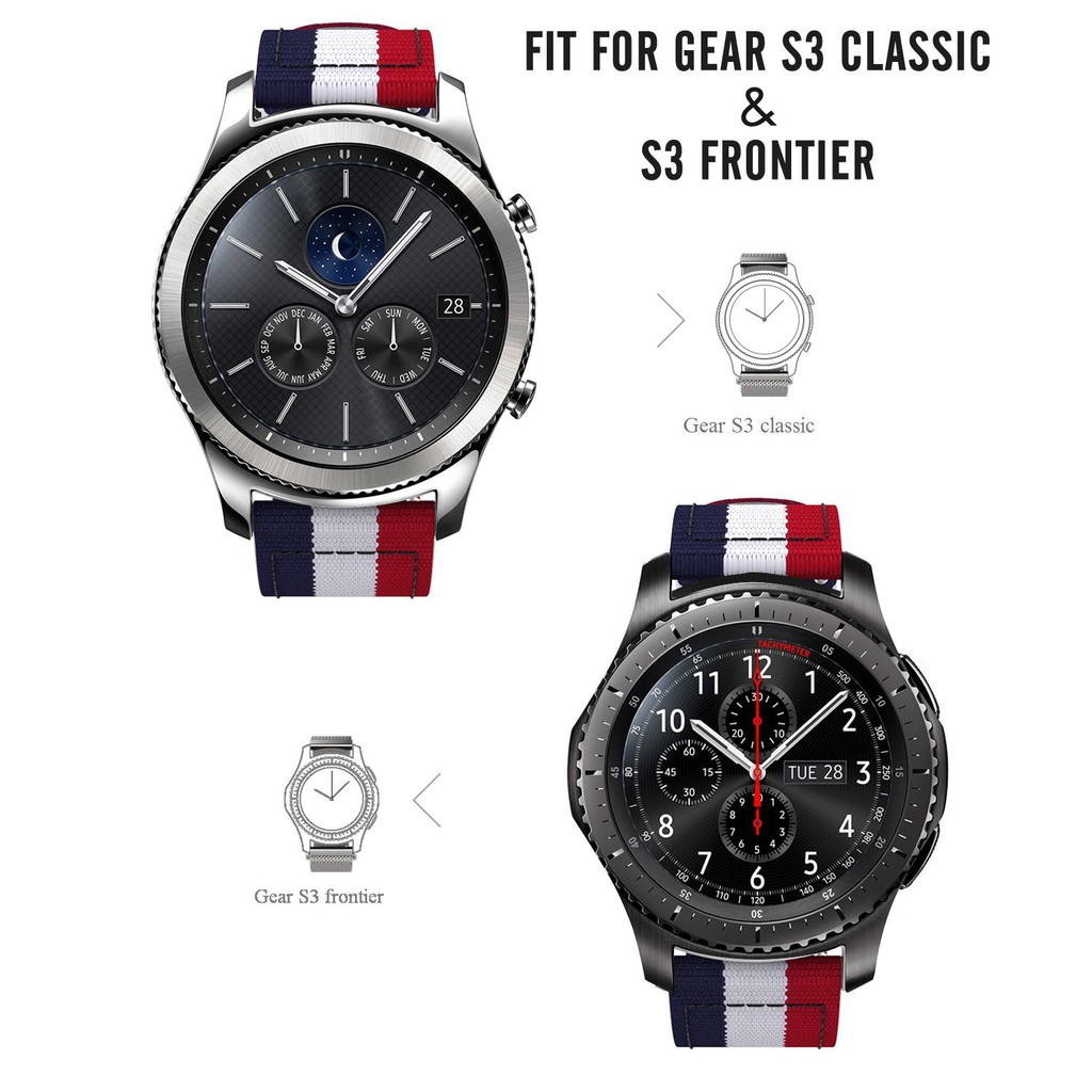 Dây Đeo Sợi Nylon Cho Đồng Hồ Thông Minh Gear S3 Frontier / Classic / Garmin Vivomove