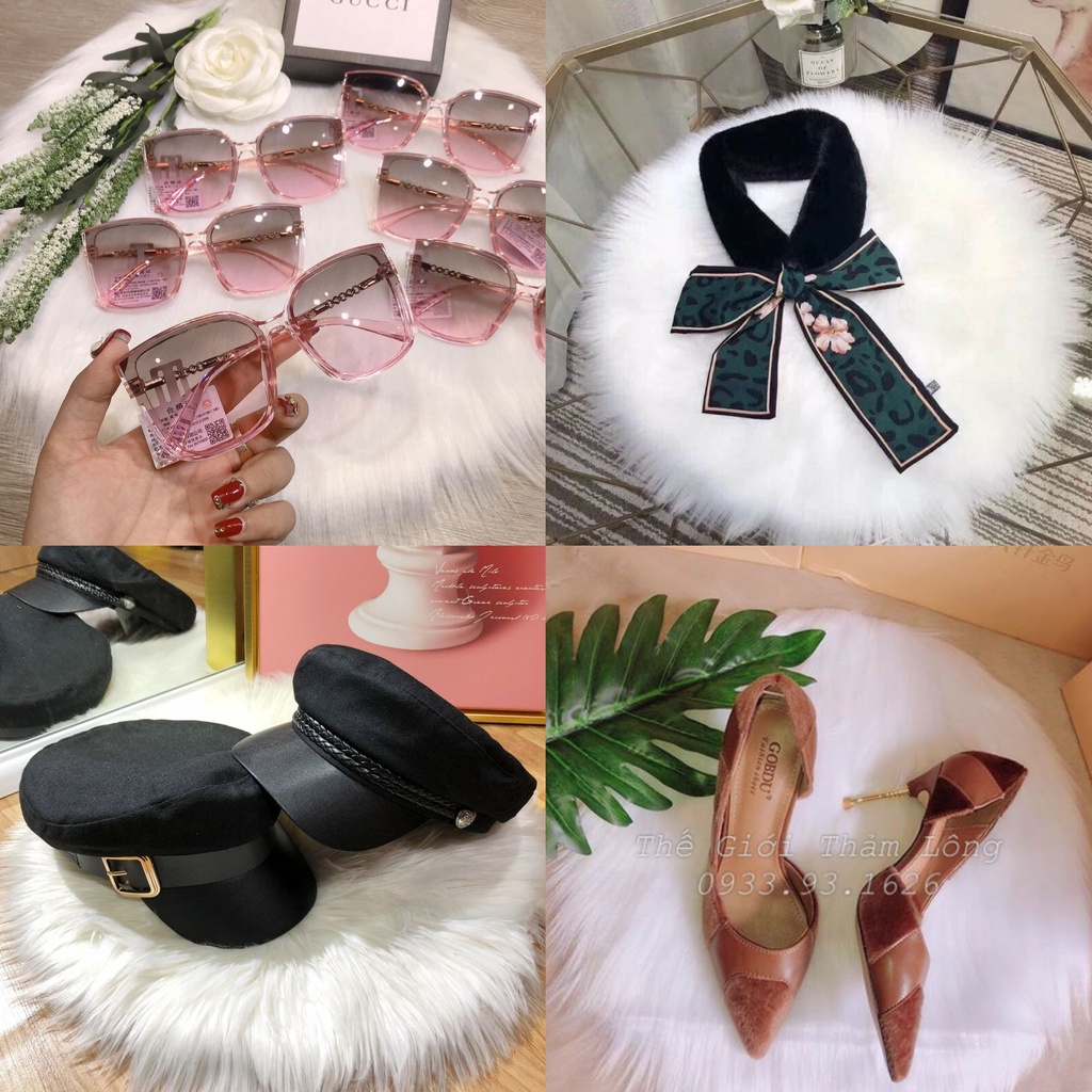 Thảm lông Hình Tròn - Thảm Trang Trí Chụp Ảnh Sản Phẩm - Lông Dài Mềm Mượt