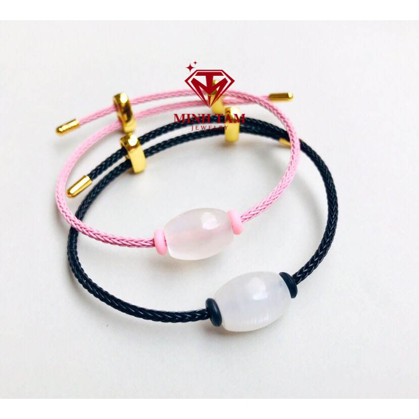Vòng tay dây cước lu thống đá mặt trăng Moonstone-Minh Tâm Jewelry