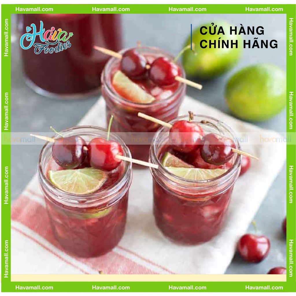 Anh Đào  Xay Nhuyễn Đông Lạnh ANDROS Hộp 1Kg - Tặng Bột Làm Kem