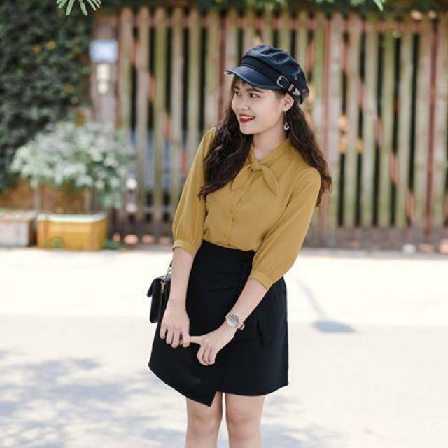 [Mã FAGREAT55 giảm tới 50K đơn 250K] Chân váy chữ A cách điệu nơ | BigBuy360 - bigbuy360.vn