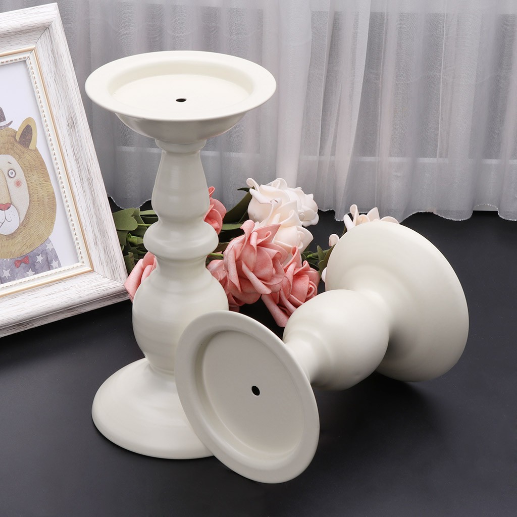 Đế Nến Kim Loại Màu Trắng Dùng Trong Trang Trí Tiệc Cưới