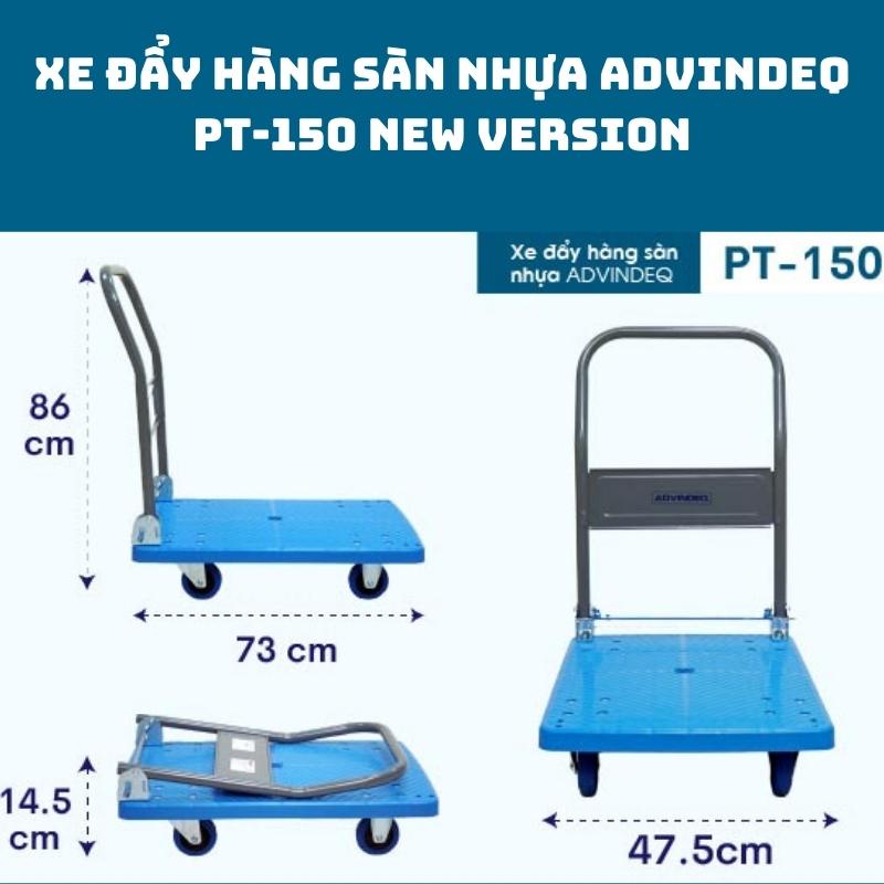 Xe đẩy hàng sàn nhựa ADVINDEQ PT-150 New Version tải trọng lên tới 170kg công nghệ Đài Loan bảo hành 12 tháng