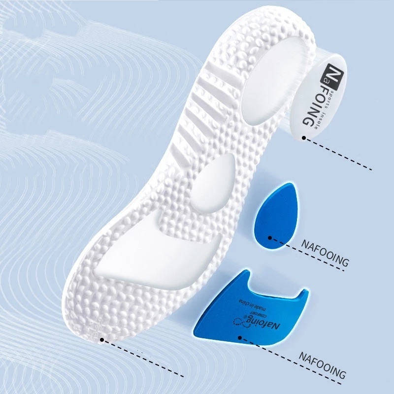 Cặp đệm lót giày thể thao bằng cao su silicone mềm thoáng khí khử mùi chống sốc cho nam và nữ