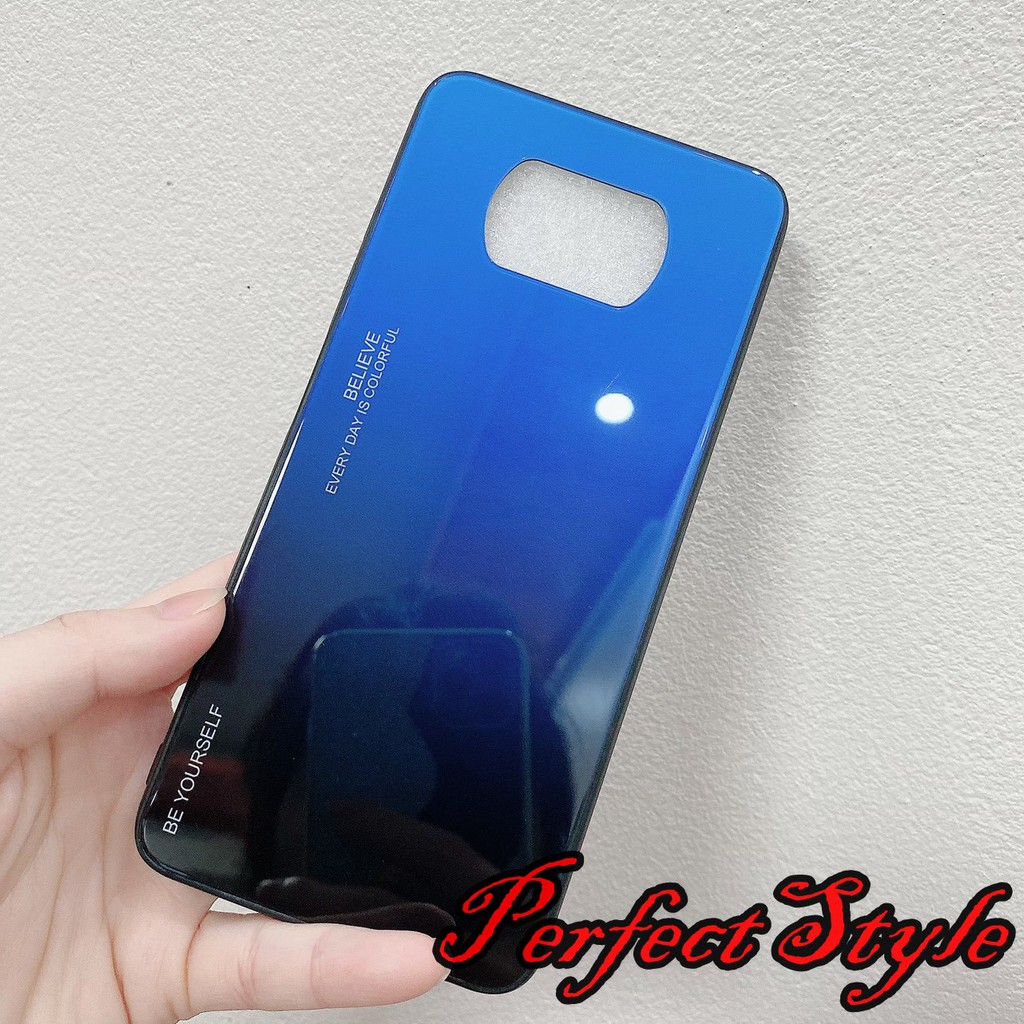Ốp lưng mặt kính cầu vồng cho Xiaomi poco X3 NFC - X3 pro / M3 / Note 9 4g - redmi 9T