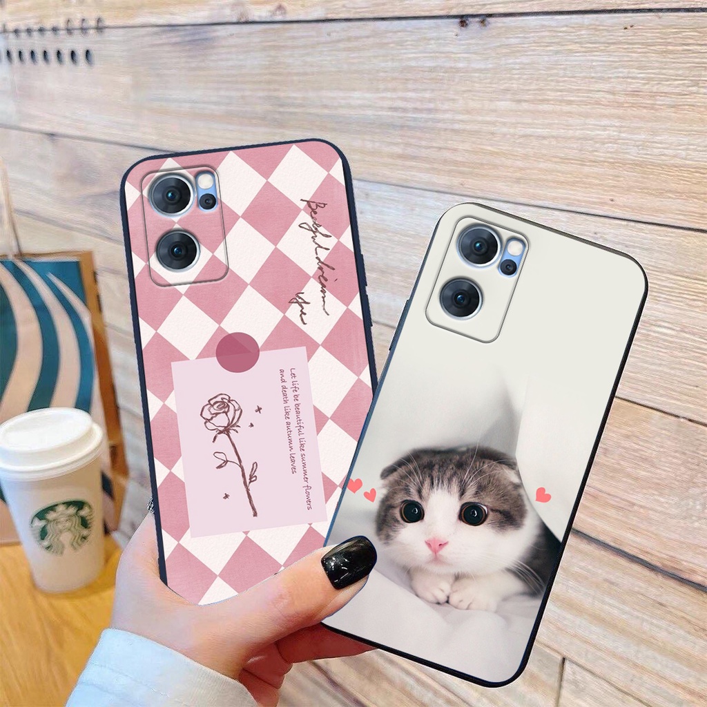 Ốp lưng Oppo RENO 7 5G - Bảo vệ camera in hình cao cấp mẫu kẻ vuông,mikenbe@r siêu hot