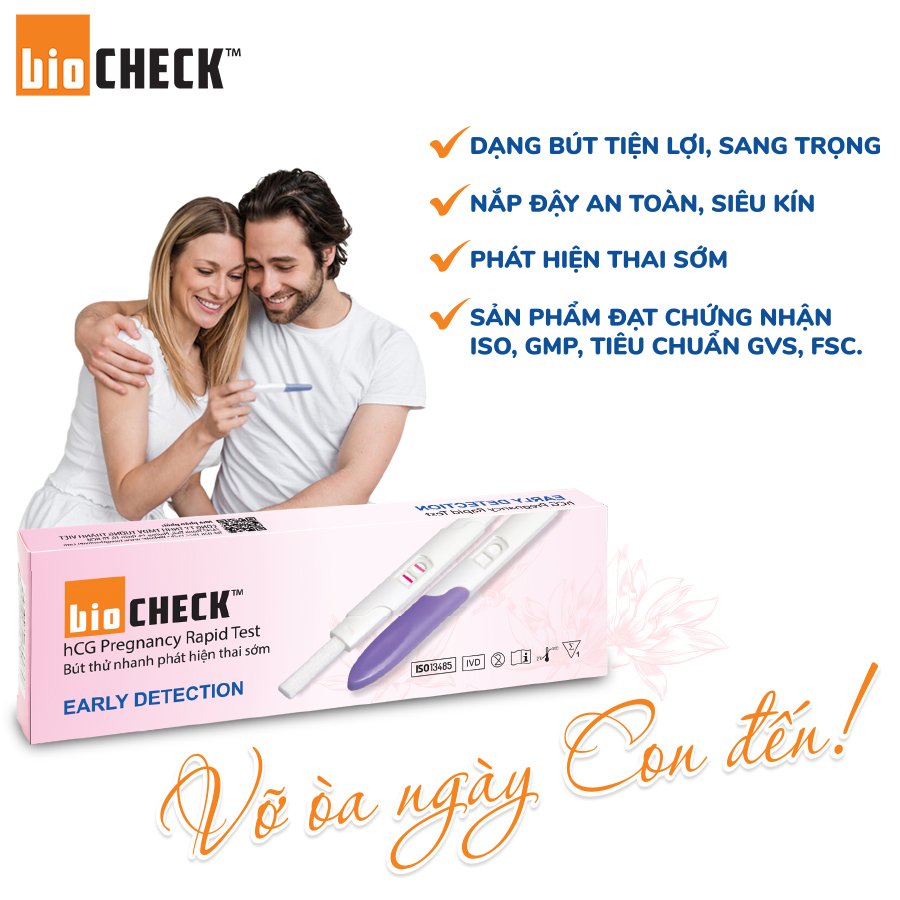 ✔(Chính Hãng) Biocheck Bút thử thai điện tử cao cấp thử thai sớm sau 7 - 10 ngày chính xác 100%