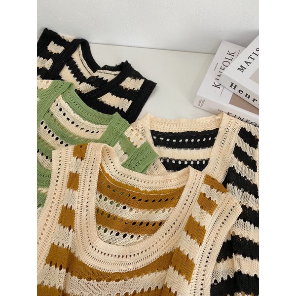 Áo Tanktop len kẻ ngang