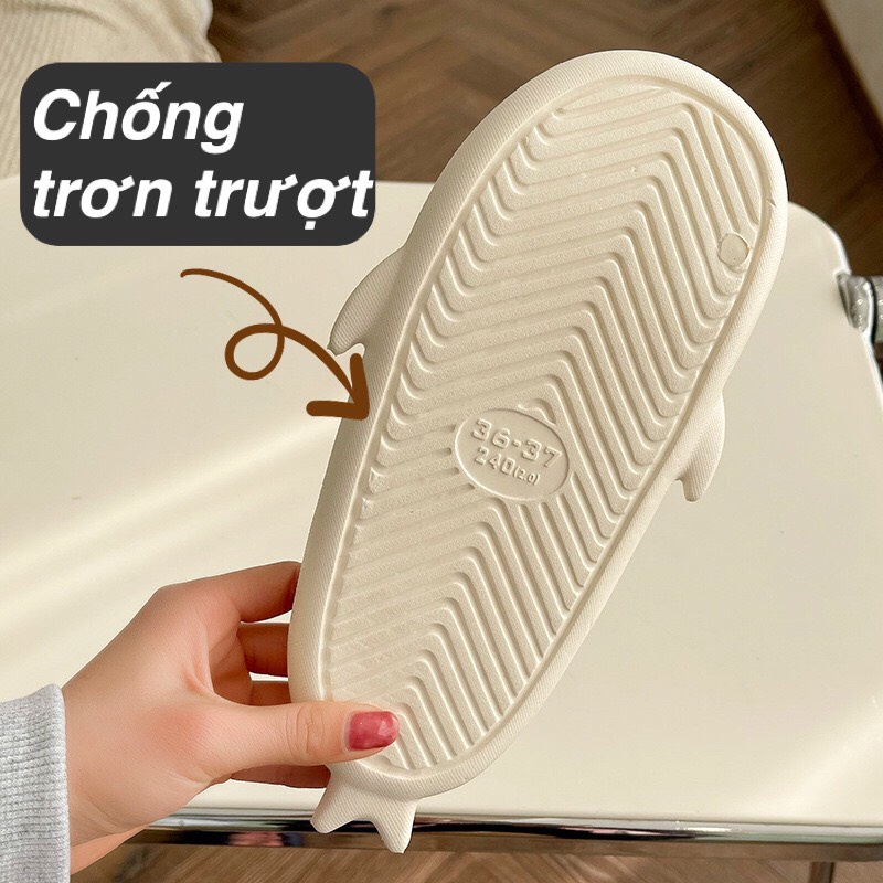 Dép Nữ Thời Trang Xinh Xắn, Kiểu Dép Quai Ngang Đúc Nguyên Khối Hình Cá Mập Cute Phù Hợp Đi Trong Nhà, Đi Ngoài Trời