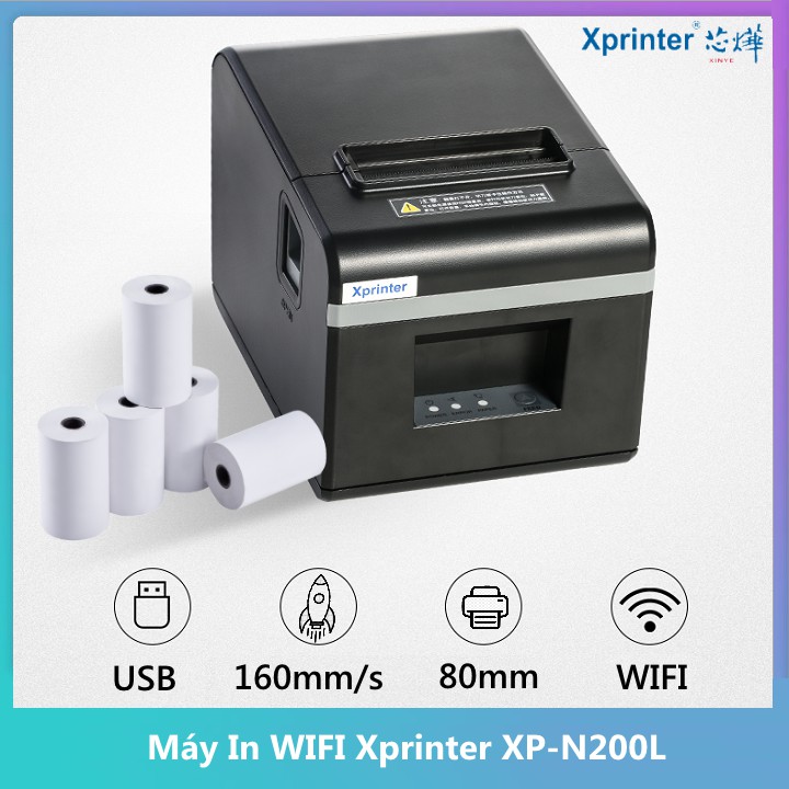 Máy In hóa đơn k80 Xprinter XP-N200L Mới Wifi Tặng kèm 5 Cuộn Giấy K80 | WebRaoVat - webraovat.net.vn