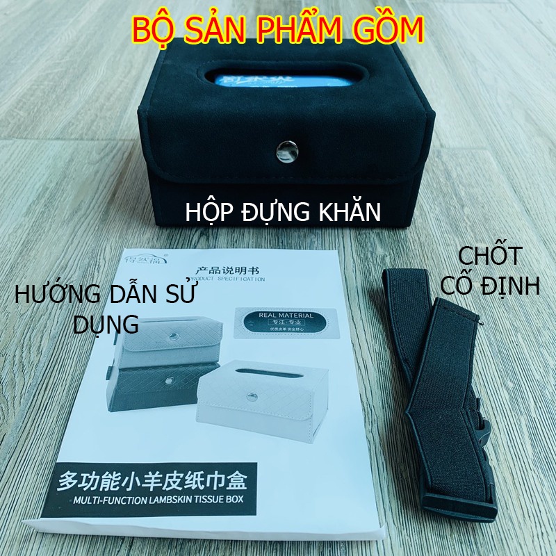 Hộp Đựng Khăn Giấy Trên Ô Tô Cao Cấp Sang Trọng Tặng Kèm Khăn Giấy Trong Hộp