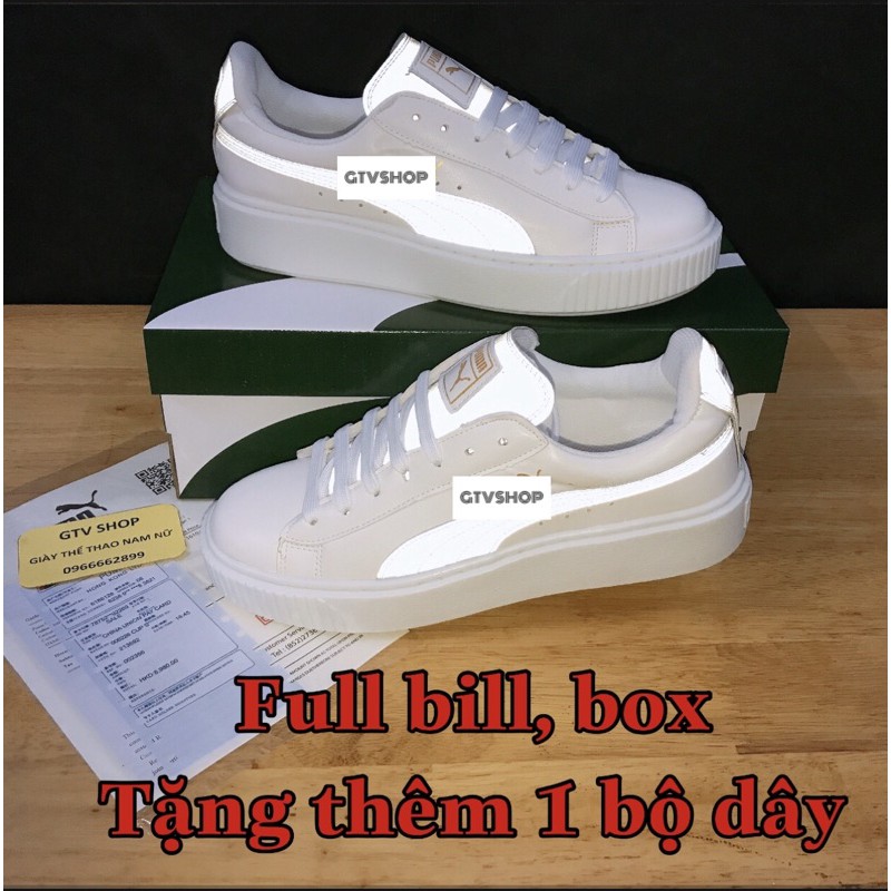 Tặng hộp, Bill và 1 bộ dây lụa - Giày thể thao nam nữ PM loại đế trơn, khâu đế, size 36-43.     .