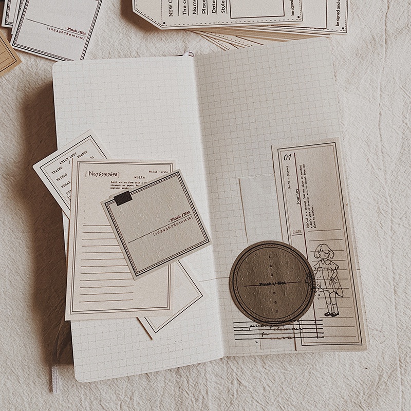 Bộ 40 Tập Giấy Ghi Chú 1 / 2 Series Họa Tiết Vintage