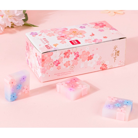 Gôm Tẩy 4B Chữ Nhật Sakura Cục Tẩy không bụi chữ nhật in hình hoa anh đào